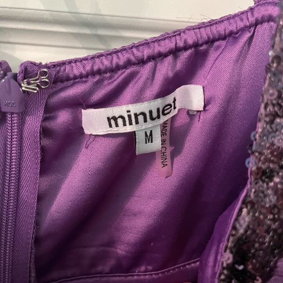 Minuet purple sparkly a line dress size medium - Picture 4 of 16